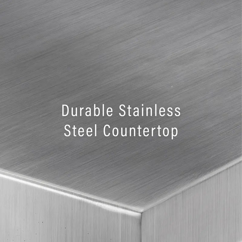 Stainless Steel Top Portable Kitchen Island in Black
