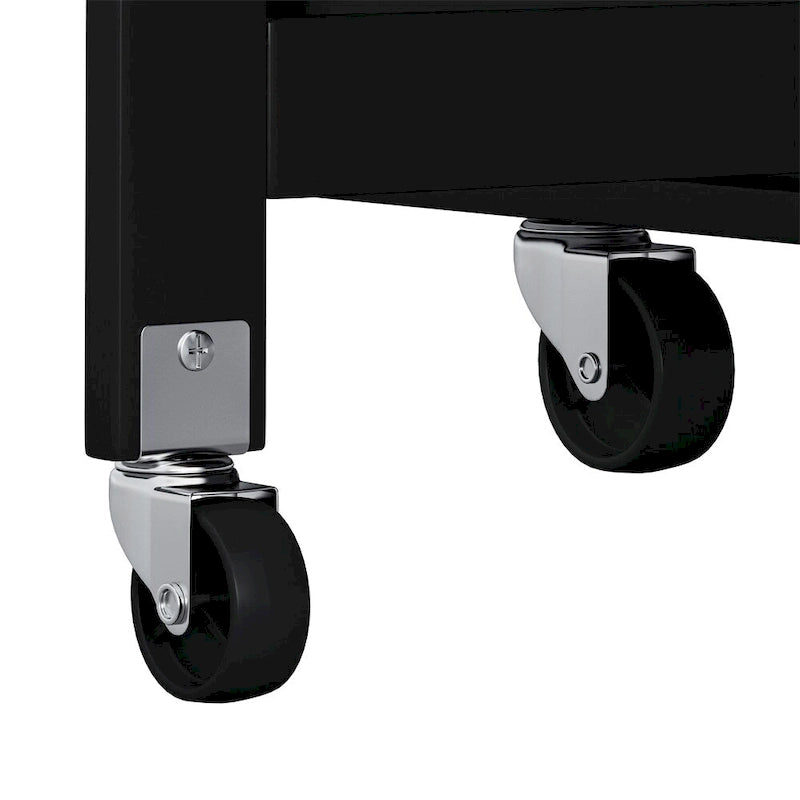 Kitchen Island Cart with Two-Door Cabinet and Wine Rack