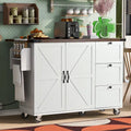 Farmhouse Rolling Kitchen Island with Drop Leaf and Power Outlets